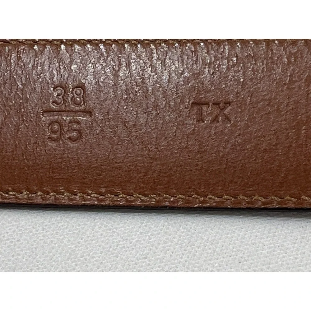 Trafalgar‎ Leather Belt Mens 42 Brown Check Pattern Brass Buckle Classic